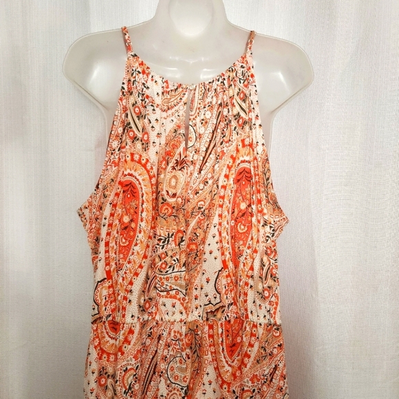 Old Navy Orange Paisley Lightweight Maxi Dress Size XL Summer Spring - Picture 6 of 9